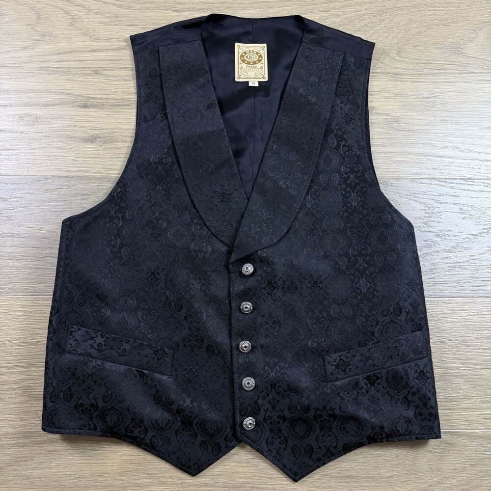 Vintage Wah Maker Vest Men Small Silk Western Frontier Gambler Saloon Paisley